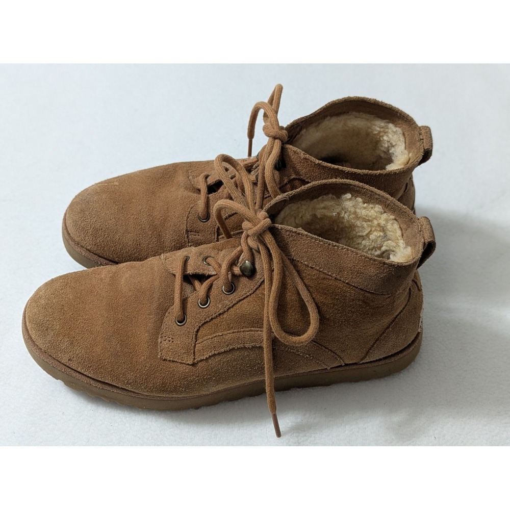 UGG‎ Bethany Boot Chestnut Suede Lace Up Women 9 Chukka ankle Cozy Shearling